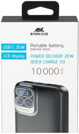 МАг, QC/PD 20 Вт, LCD дисплей, 1 вхід, 3 виходи, USB-C, сумісність з iPhone/Samsung/Huawei/iPad, 2511 Powerbank 10000