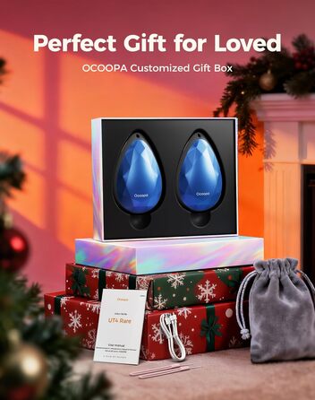 Електричні грілки для рук OCOOPA 2 шт., стильні, у формі діаманта з магнітом, перезаряджаються, для жінок, подарунок на Новий рік, для Рейно, піших прогулянок, кемпінгу, блакитні