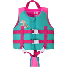 Дитяча плавальна куртка OldPAPA, плавальний купальник для малюків для навчання плаванню і тренувань, спорядження для водних видів спорту ідеально підходить для хлопчиків і дівчаток 2-9 років/10-25 кг (л (7-9 років), рожевий-унікальний)