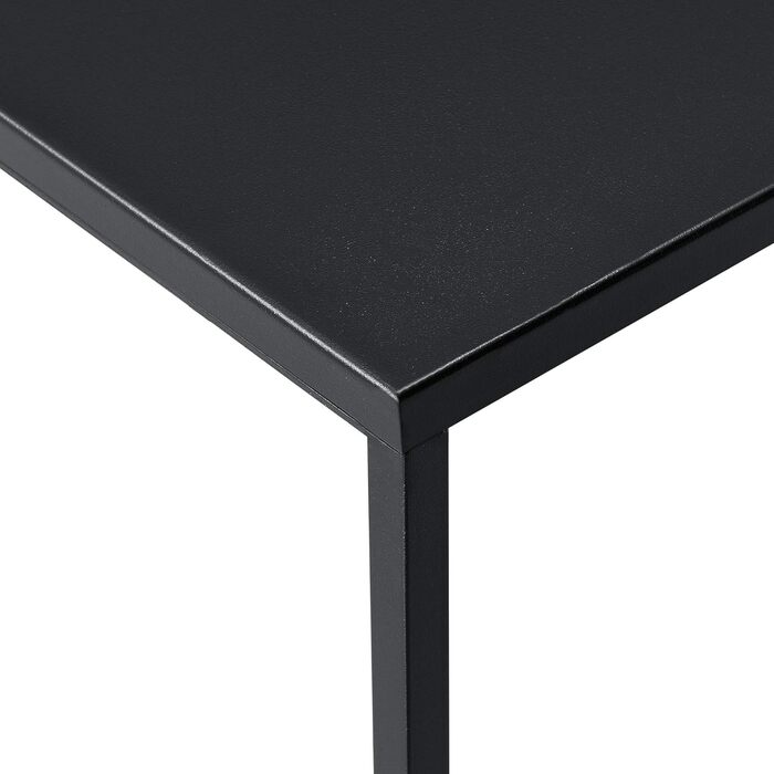 Журнальний стіл Lebusz Стіл для вітальні квадратний Диванний стіл Чорний металевий стіл Промисловий журнальний стіл низький 38 х 85 х 85 см