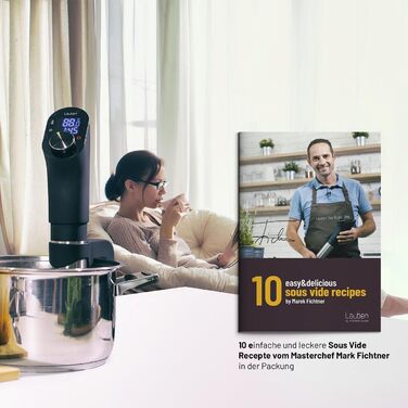 Lauben Sous Vide Stick SV01 - прецизійний кухонний термостат для дому | Sous Vide | 1200W