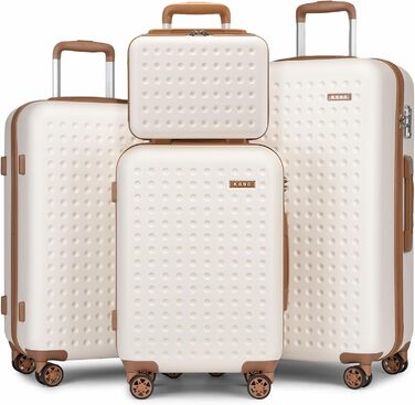 Набір валіз KONO з ABS пластику, 4 шт. (75x48x29 см) з TSA замком, білі