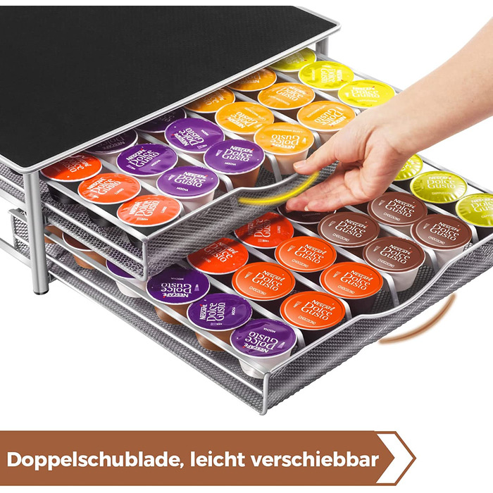 Тримач для капсул кави MASTERTOP для Dolce Gusto, 2 яруси, 72 капсули, органайзер, з мікрофіброю для чищення