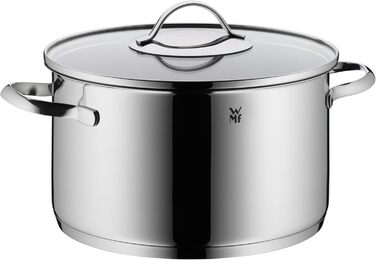 Набір каструль WMF Aparto з нержавіючої сталі Cromargan, 5 предметів, з кришками з термостійкого скла, для індукційних плит, без антипригарного покриття, придатний для миття в посудомийній машині