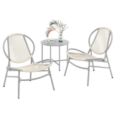 Набір садових меблів SONGMICS з поліротану для балкона та тераси: стіл та 2 крісла (Таубеграу)