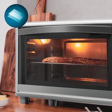 Конвекційна піч Cecotec 46L Bake&Toast 4600 White Gyro: 2000 Вт, 12 функцій, внутрішнє освітлення, регулювання температури до 230°C, подвійне скло, з поворотним шампуром