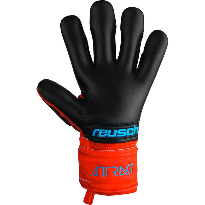 Молодіжні воротарські рукавички Reusch унісекс Attraction Fregel Silver Finger Support Junior з дуже хорошим захопленням і внутрішнім швом (7, червоний / синій / чорний)