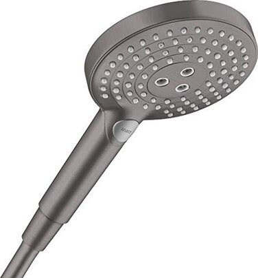Душова лійка Hansgrohe Raindance Select S, 9 л/хв (EcoSmart), ручна, 3 режими, діаметр 120 мм, з антинакипною функцією, (Brushed Black Chrome)