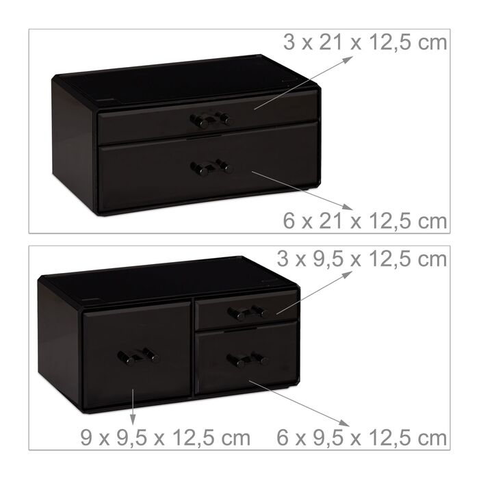 Органайзер для макіяжу Relaxdays з акрилу на 21 відділення