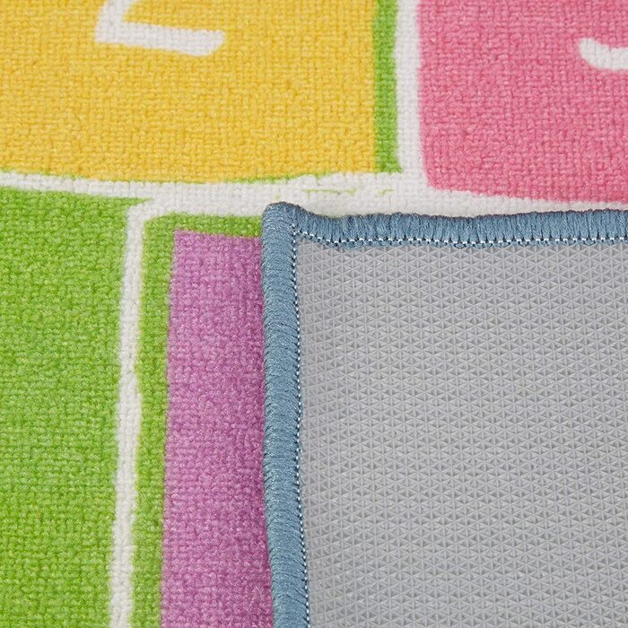 Дитячий надувний килимок Relaxdays, 180 х 70 см, 10 надувних коробок, короткий ворс, прогумоване дно, Різнокольоровий килимок для ігор