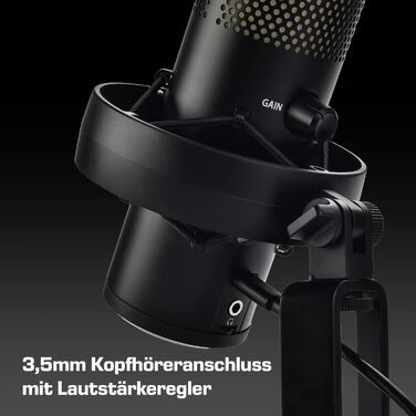 DOCKIN® MP2000: USB мікрофон-конденсатор для ПК, геймінгу, подкастів та стрімінгу. Якісний мікрофон з міцним кріпленням для запису звуку. Преміум звук (130дБ).