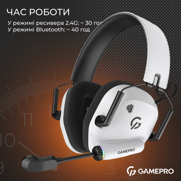 Бездротова ігрова гарнітура Gamepro Genesis Mercury Pro (HSW120W) 3-Mode