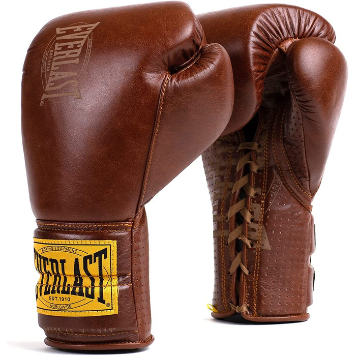 Боксерські рукавички для дорослих унісекс Everlast 1910 класичні тренувальні рукавички коричневого кольору 12 унцій