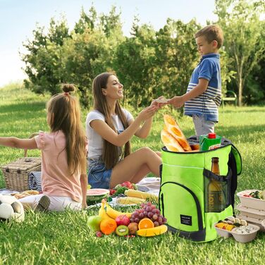 30L Рюкзак-холодильник великий, витокостійкий ізольований рюкзак для пікніка для чоловіків та жінок, термо-холодильник для пляжу, кемпінгу, відпочинку на природі, риболовлі, зелений