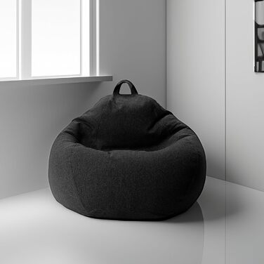 ОГОЛОШЕННЯ. CON Beanbag з ЕКО наповнювачем, пуф, крісло Relax, подушка для сидіння, подушка на підлогу, крісло-мішок 90x110x50 Black 250L