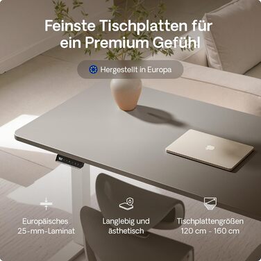 Стол Desktronic Homeone з регулюванням висоти, 160x80 см – електричний, з USB-портами, чорно-білий