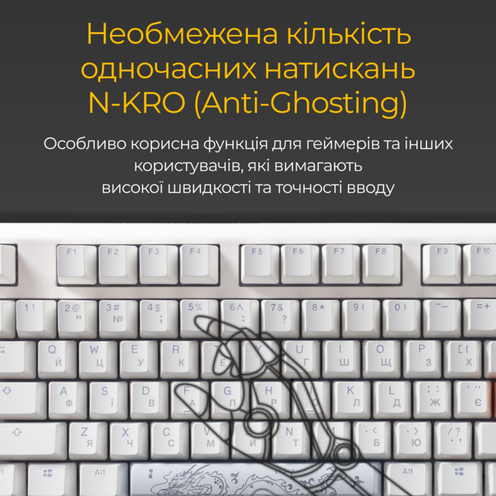 Механічна клавіатура Ducky One 3 Cherry MX Blue RGB White UA