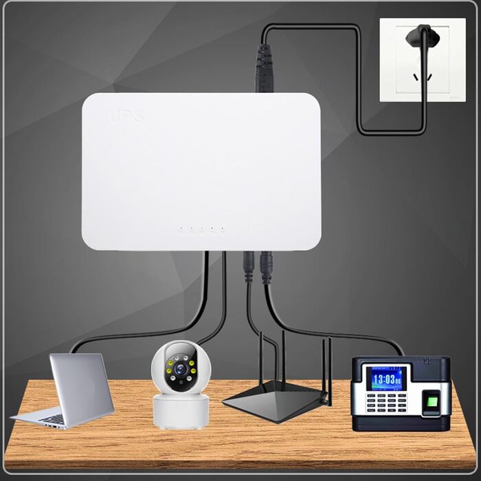 Mini UPS Marhynchus 8000mAh з батареєю, індикатором та підтримкою англійської мови для роутера, камери, телефону (EU-штекер)