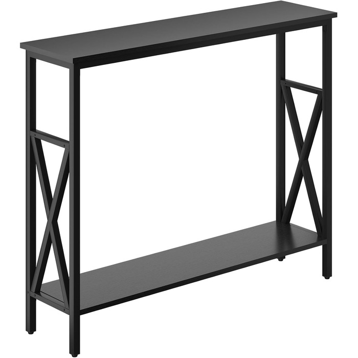 Консольний столик YMYNY з загартованим склом, чорний, 101х25х80.5 см (HGD007G)