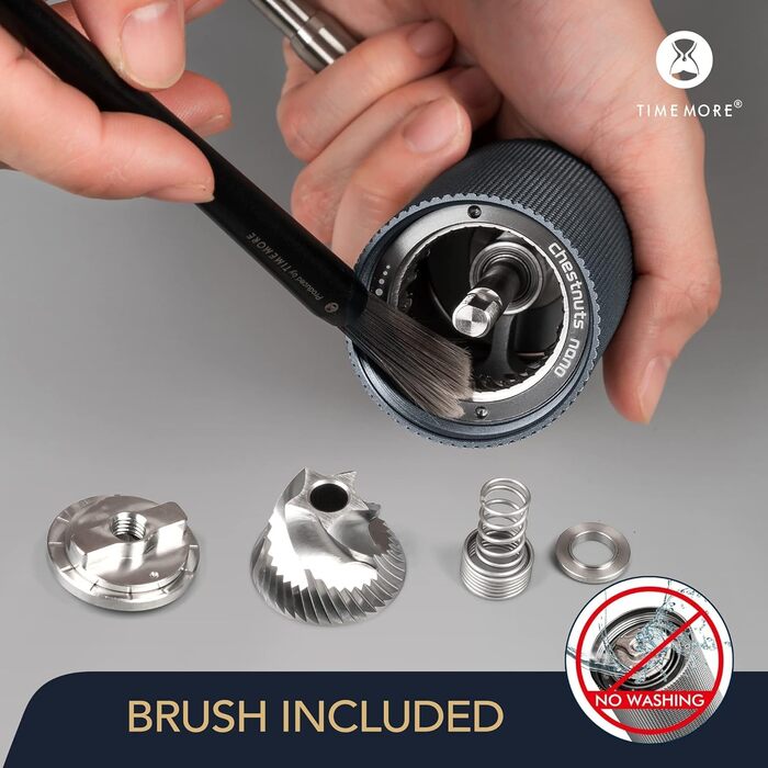 Кавомолка ручна TIMEMORE Nano - компактна кавомолка з нержавіючої сталі для еспресо та френч-прес (чорна)