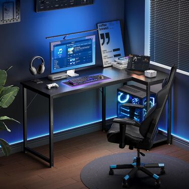 Ігровий стіл Coleshome 120x70 см, кутовий, з відкидною полицею, чорний