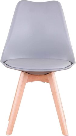 Обідня група GrandCA HOME з 6 стільців: стіл та 6 стільців для вітальні, кухні, офісу (білий стіл, бежеві стільці)