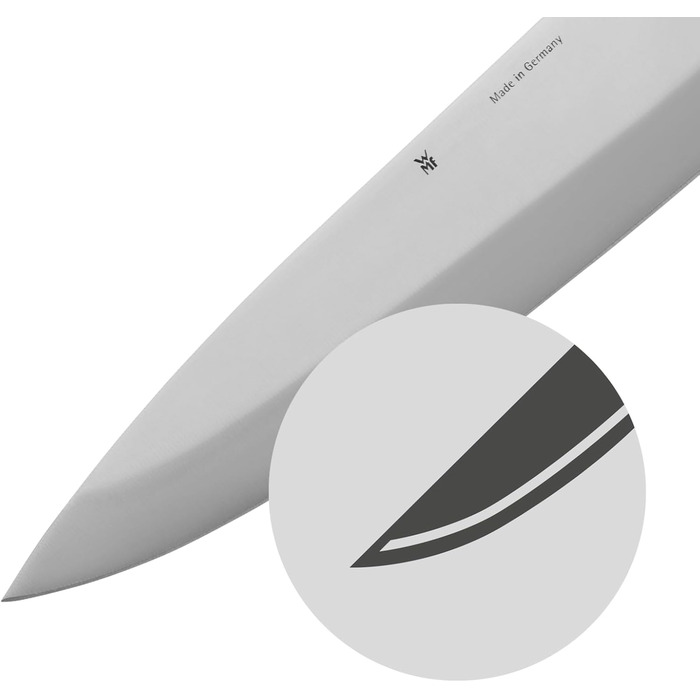 Набір ножів WMF Kineo з бруском для ножів, 6 предметів, Made in Germany, бамбуковий брусок, Performance Cut, нержавіюча сталь