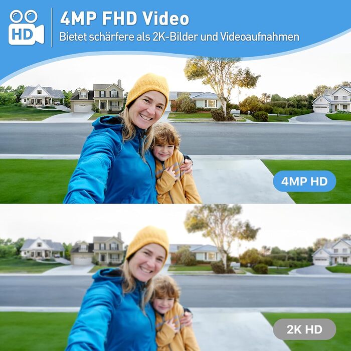 Відеодзвінок XTU з Wi-Fi, камера 4MP HD, бездротовий, з гонгом, PIR-датчик, нічне бачення, 2-сторонній аудіо, сумісний з Alexa, чорний