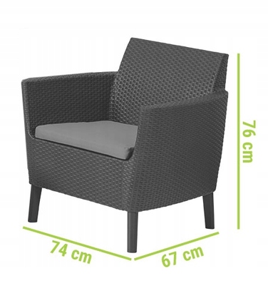 Комплект садових меблів Keter Salemo на 5 осіб, 4 предмети, антрацит