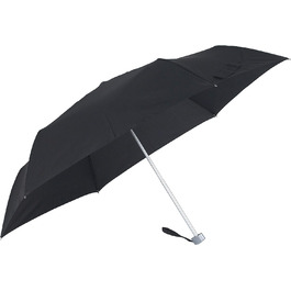 Х секційна ручна плоска парасолька 24 см, чорний Чорний, 3-