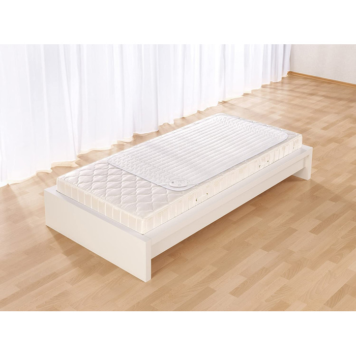 Підігріваюче коврик Sanitas SWB 20 з флісу | з системою безпеки та 3 рівнями температури | Легко кріпиться до ліжка та матрацу | Можна прати при 30°C | 150 x 80 см, Бежевий