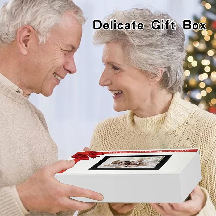 Frameo Цифровий фоторамка 10.1 дюйма з Wi-Fi, HD сенсорний екран, 16GB пам'яті, автоматичне обертання, віддалене завантаження фото та відео, чорний