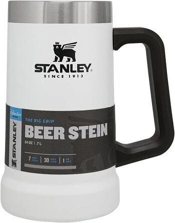 Термокружка Stanley Adventure Vacuum Stein 709 мл - Білий (Polar White) | Зручна ручка, 7 годин холоду, для пива, миється в посудомийній машині