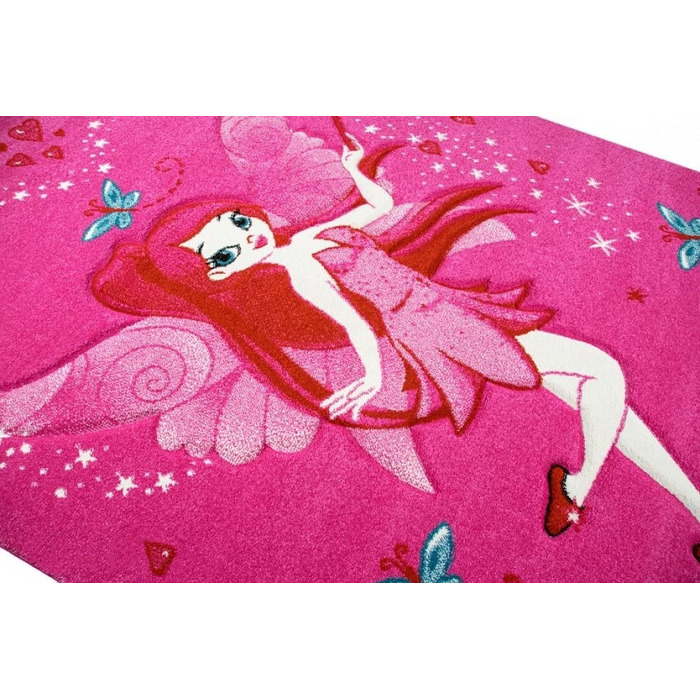 Дитячий килимок CARPETIA, ігровий килимок для дитячої кімнати, для дівчаток, чарівна фея, фея, дзвіночок, рожевий Розмір (120 см круглий)
