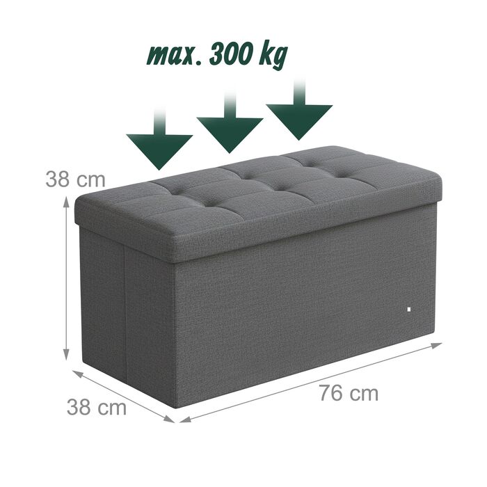 Relaxdays Складний табурет на 80 літрів з МДФ