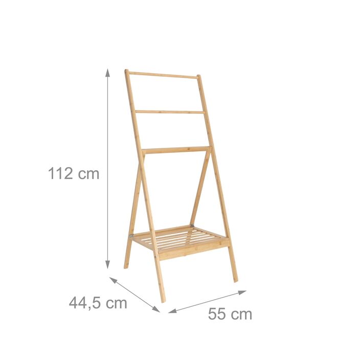 Підставка для рушників Relaxdays з бамбука з полицею