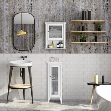 Підвісна шафка для ванної кімнати Relaxdays з дверцятами