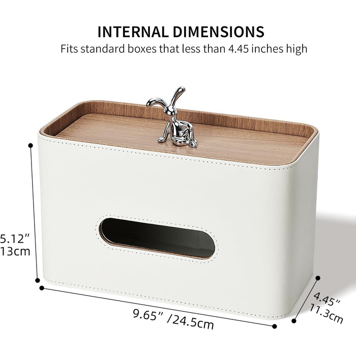 Скляниця для серветок GORESE з підносом, шкіряна, для офісу, дому, авто, ванної кімнати. Білий колір