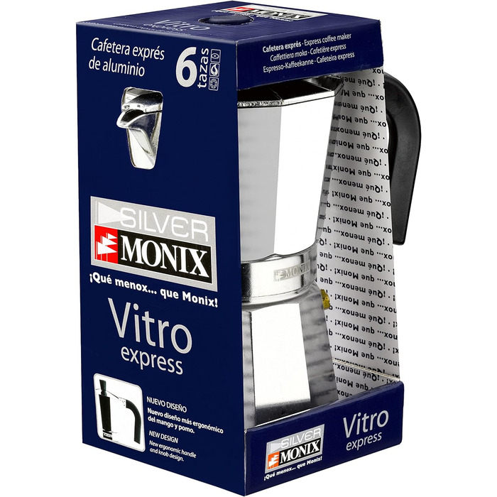 Кавник для мокко Monix Vitro Express, 3 чашки, алюміній, нержавіюча сталь