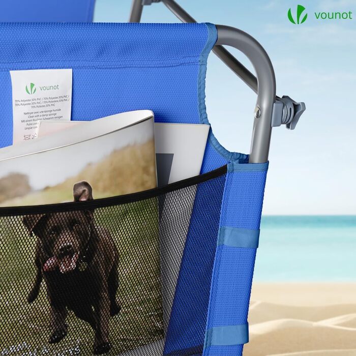 VOUNOT 2 шт. Розкладні шезлонги для саду, пляжу та басейну з регульованою спинкою (Блакитний)