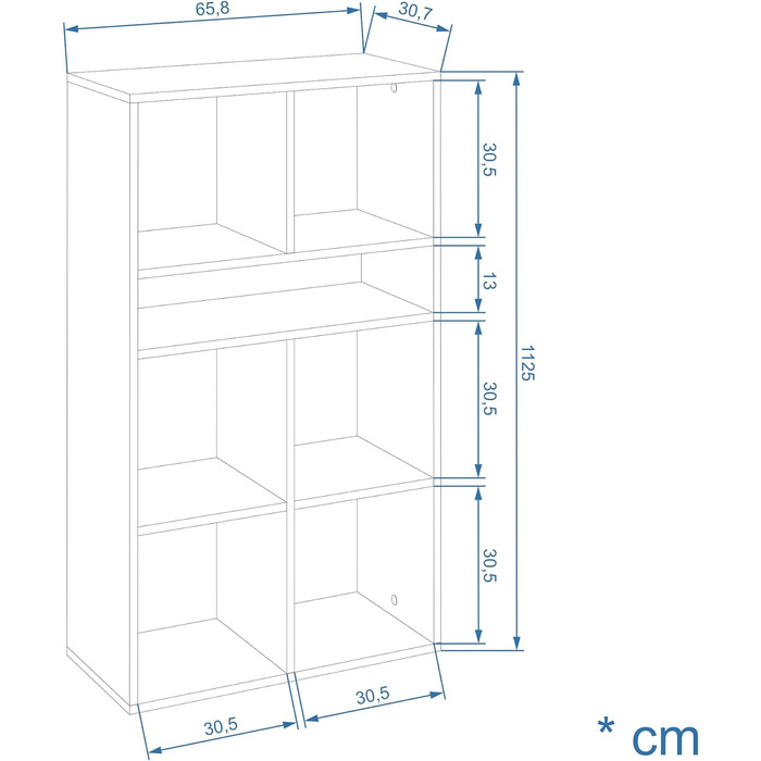 Книжкова шафа Стояча полиця Куб Полиця Офісна полиця 65.8x30.7x112.5 см для дитячої кімнати/вітальні