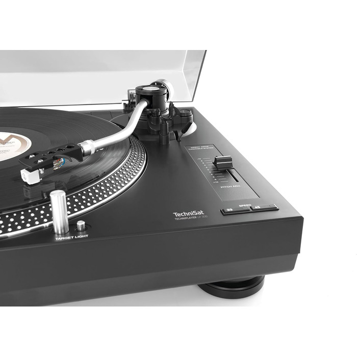 Програвач вінілу TechniSat TECHNIPLAYER LP 200 з USB, автоматичний, 33/45 об/хв, алюмінієвий диск, цифровізація, чорний, прямий привід