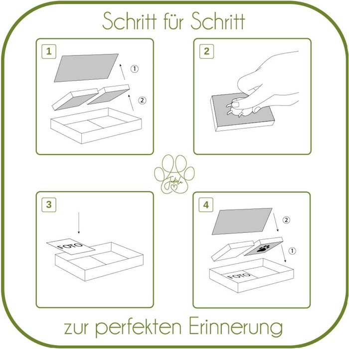 Набір відбитків лап Jadiela для собак або кішок, 3D рамка для фотографій, відбиток лапи собаки, подарунок для собак, зроблено в Німеччині