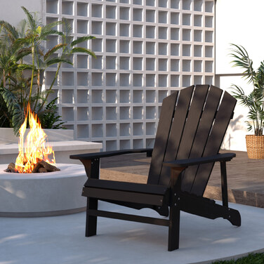 Крісло Едіро́к, стійке до погодних умов, дерев'яне, для саду та вулиці, з високою спинкою та підлокітниками