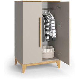 Дитяча шафа VitaliSpa Cashmere-Eiche Malia (70x120x53 см) з ДСП, мінімалістичний дизайн