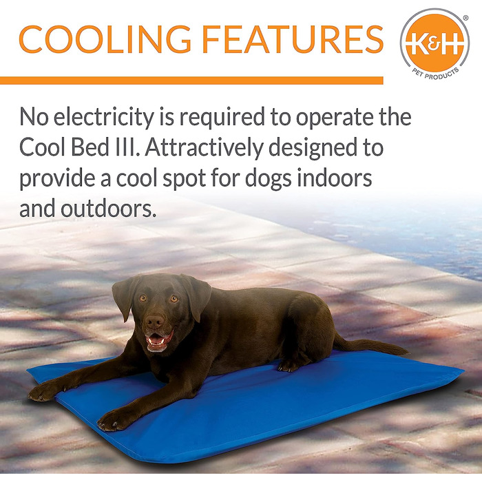 Прохолодне ліжко, охолоджуюча підстилка для домашніх тварин, яка зберігає прохолоду вашої собаки в жарку погоду, стандартна упаковка (L, синя, стандартна упаковка), 771770