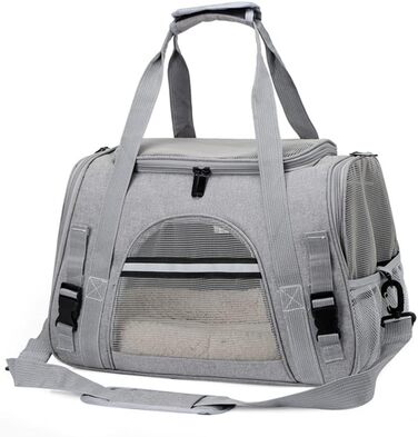 Портативна сумка-рюкзак для собак, котів, дихаюча, 10 кг, 3 входи, верхній отвір, складна, схвалена авіакомпаніями, страхувальний повідець (макс. 50 символів)