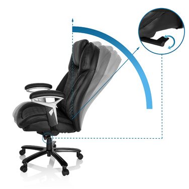 Крісло для керівника XXL PULLMANN I Leather Black HJH OFFICE