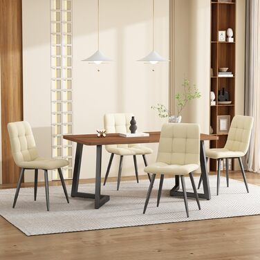 Обідній стіл Merax 140x80 см з імітацією мармуру, для 4-6 осіб, металевий каркас, регульовані ніжки, білий/чорний