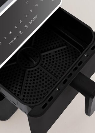 Фритюрниця без олії з пароваркою, 4.2л, 6 програм, скло, 1300W (11.2л Dual Stack, чорний)